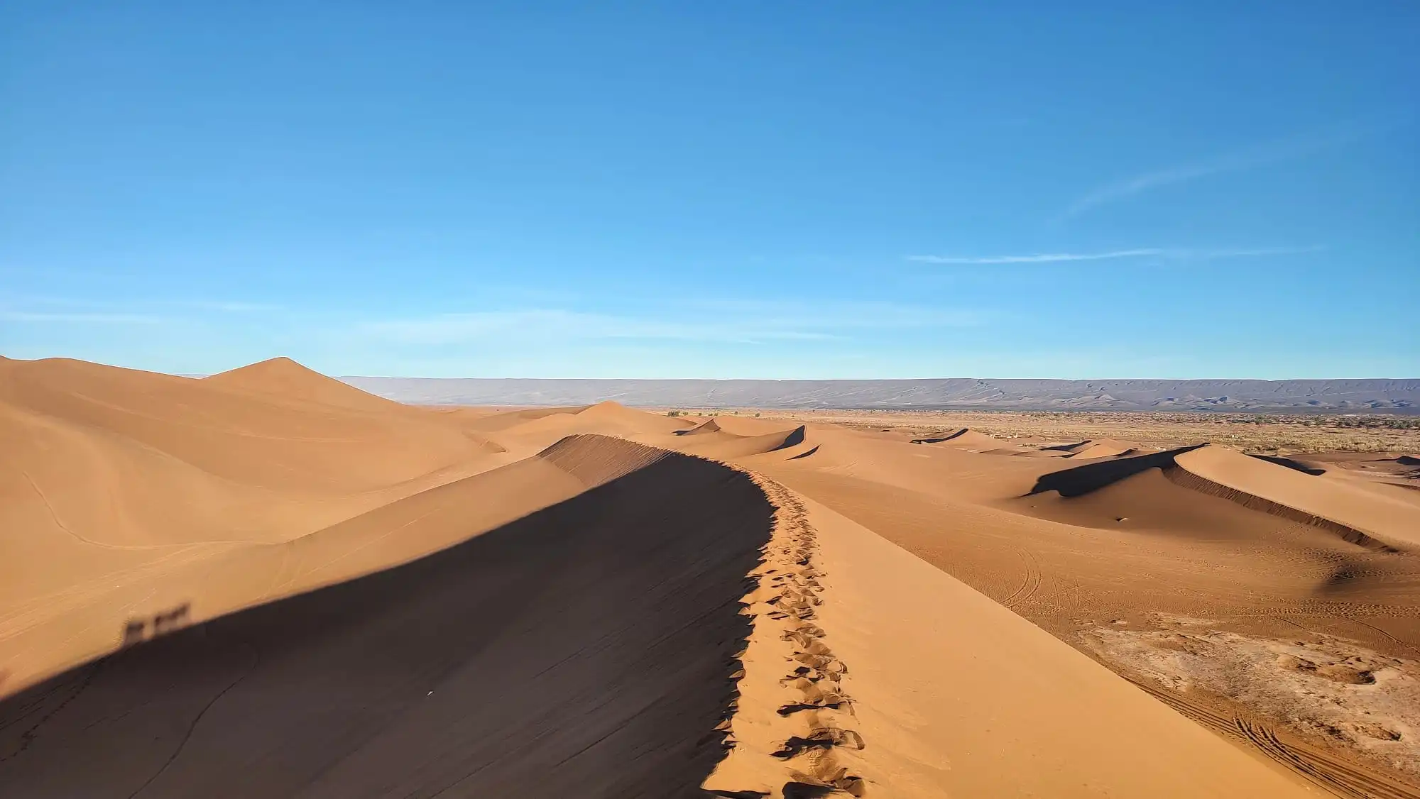 hiking across the dunes